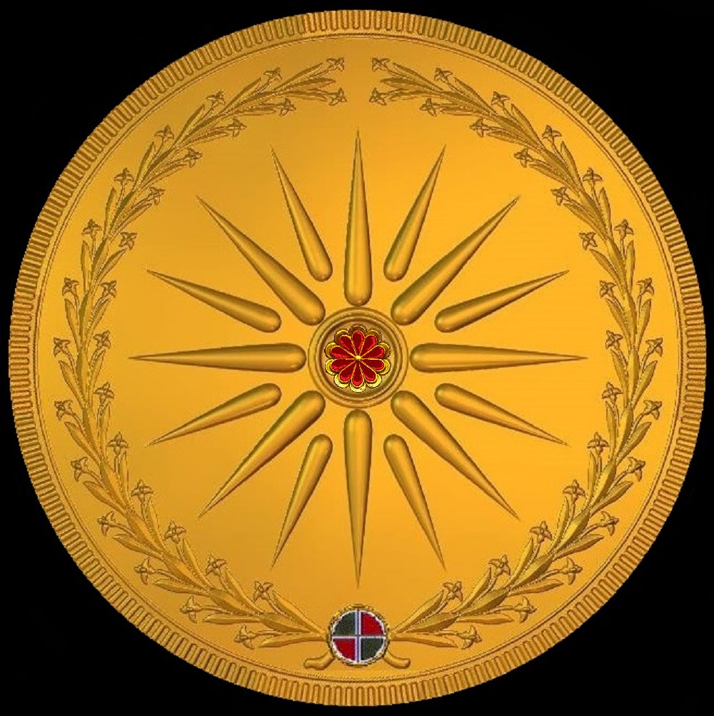 Македонија е СЕ - МАКЕДОНСКОТО СОНЦЕ на Филип Македонски ( Розата Македонија обоена во партиска боја )